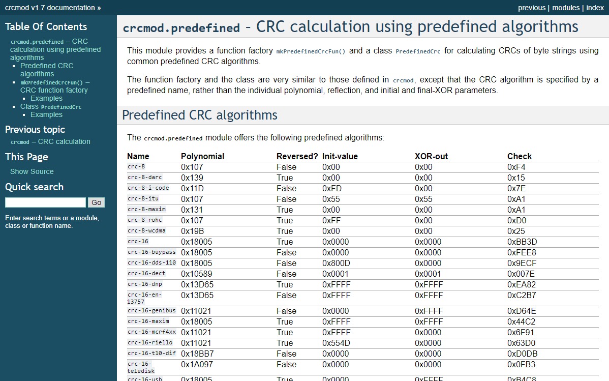 crc calculation method